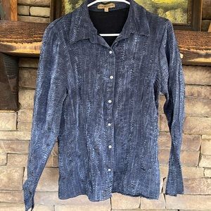 Navy button up blouse